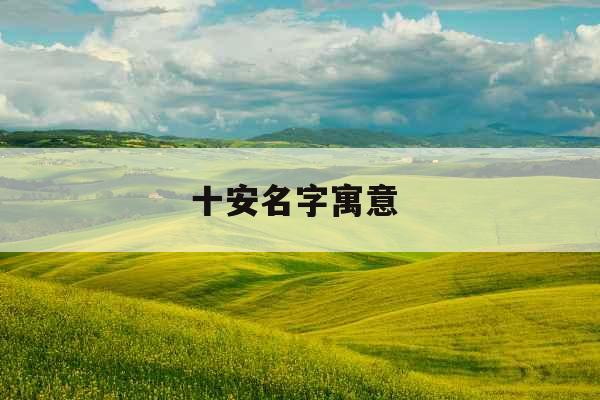 十安名字寓意 