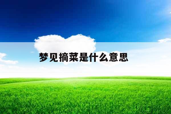 梦见摘菜是什么意思 