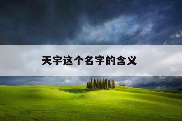 天宇这个名字的含义 