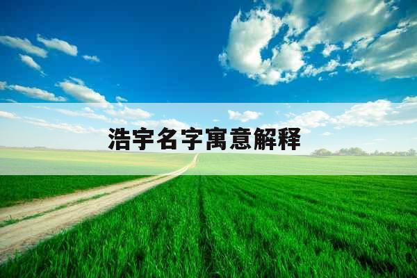 浩宇名字寓意解释 