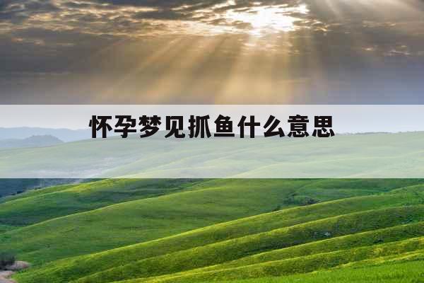 怀孕梦见抓鱼什么意思 