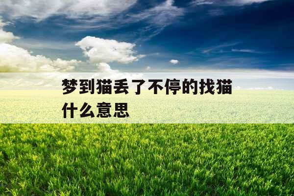 梦到猫丢了不停的找猫什么意思 