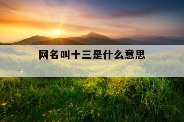 网名叫十三是什么意思 
