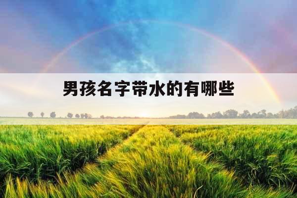 男孩名字带水的有哪些 