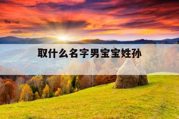 取什么名字男宝宝姓孙 
