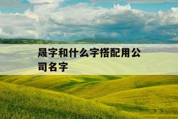 晟字和什么字搭配用公司名字 