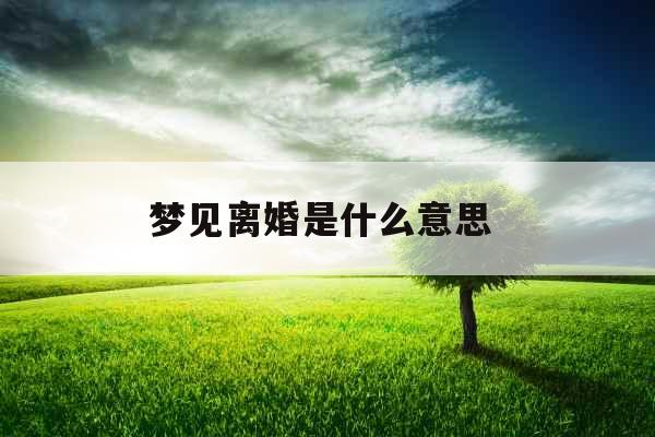 梦见离婚是什么意思 