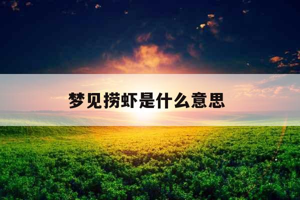 梦见捞虾是什么意思 