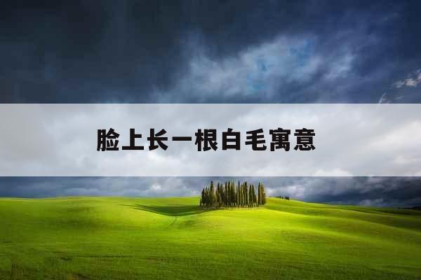 脸上长一根白毛寓意 脸上长一根白毛寓意