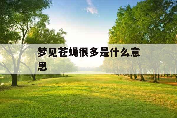 梦见苍蝇很多是什么意思 