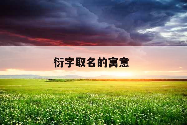 衍字取名的寓意 