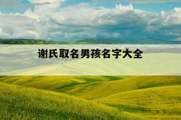 谢氏取名男孩名字大全 