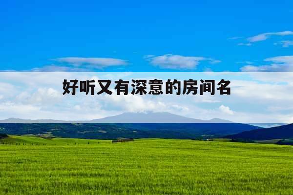好听又有深意的房间名 
