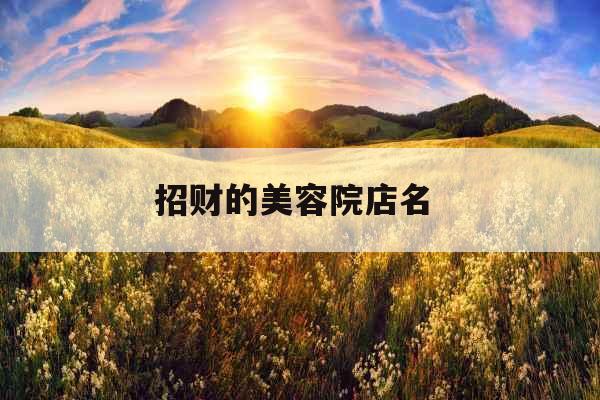 招财的美容院店名 招财的美容院店名