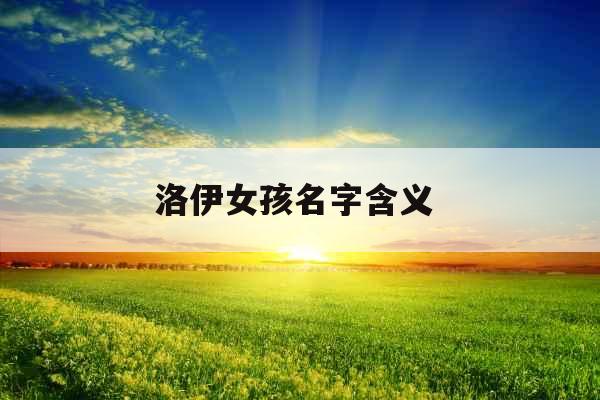 洛伊女孩名字含义 