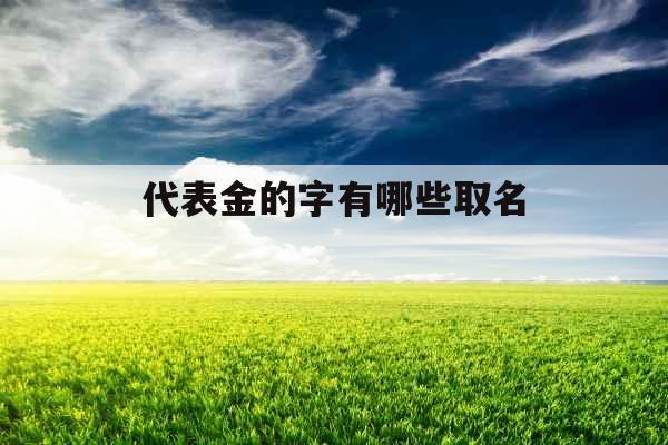 代表金的字有哪些取名 