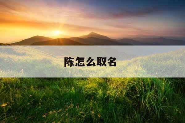 陈怎么取名 