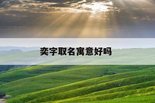 奕字取名寓意好吗 