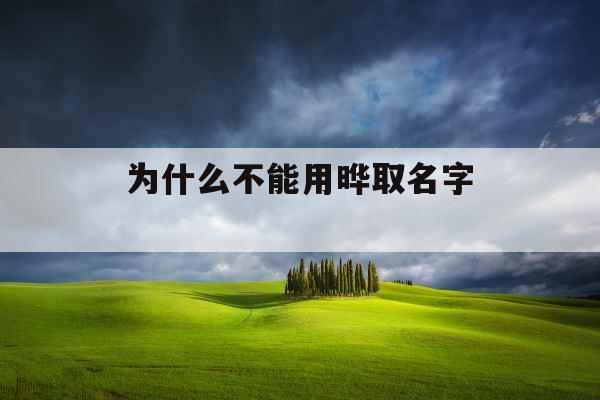 为什么不能用晔取名字 