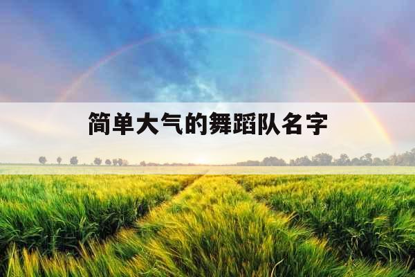 简单大气的舞蹈队名字 