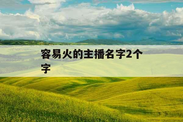 容易火的主播名字2个字 