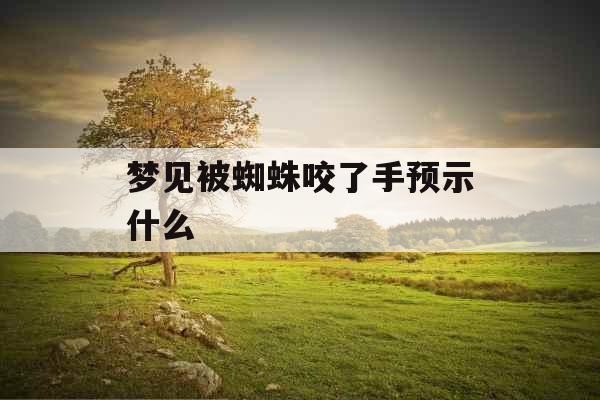 梦见被蜘蛛咬了手预示什么 