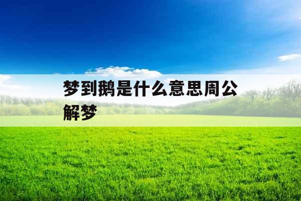 梦到鹅是什么意思周公解梦 