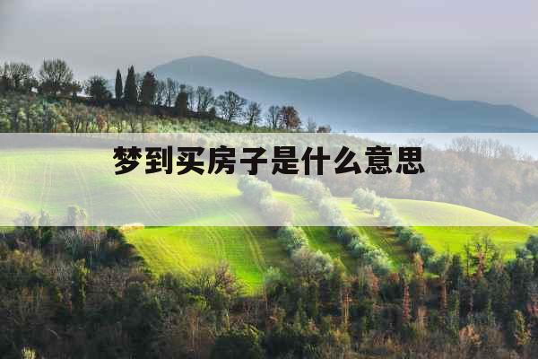 梦到买房子是什么意思 