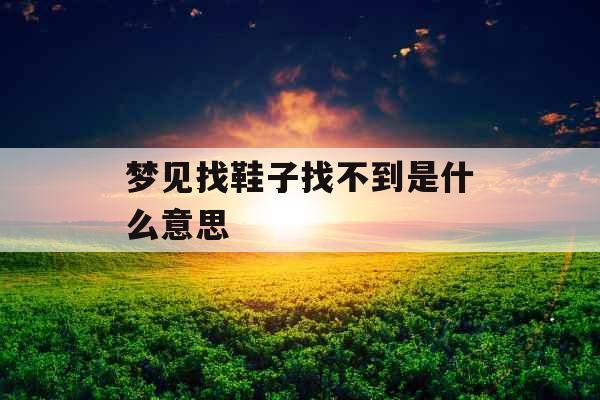 梦见找鞋子找不到是什么意思 