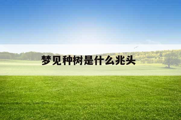 梦见种树是什么兆头 