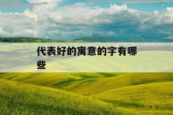 代表好的寓意的字有哪些 