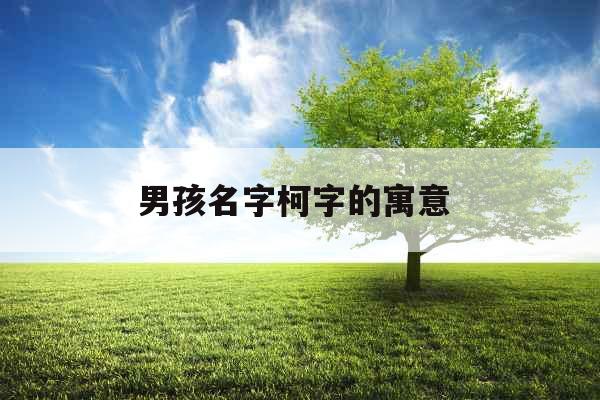 男孩名字柯字的寓意 