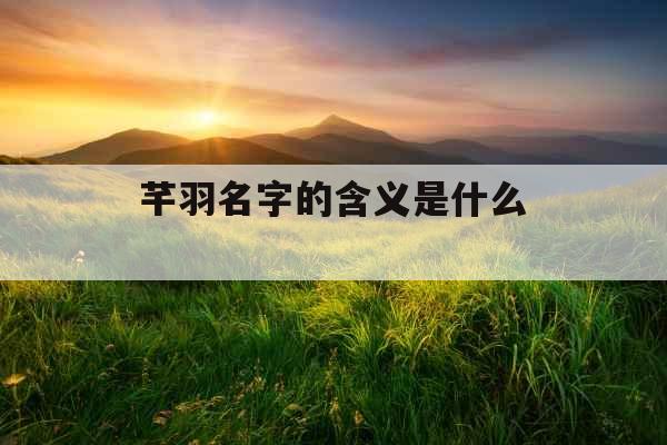 芊羽名字的含义是什么 