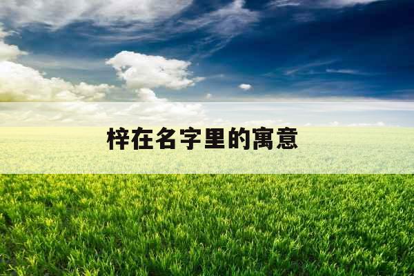 梓在名字里的寓意 