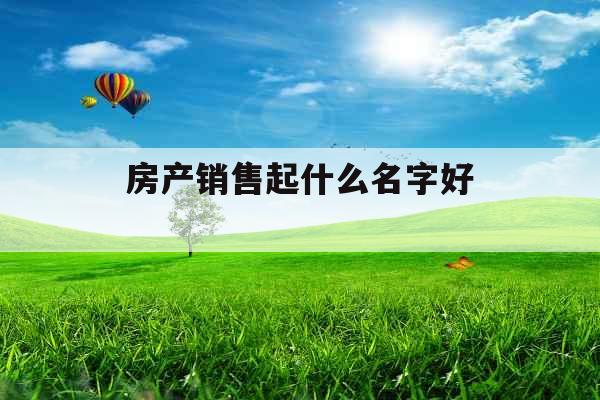房产销售起什么名字好 