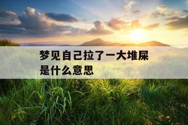 梦见自己拉了一大堆屎是什么意思 