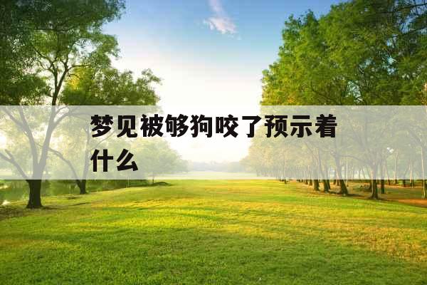 梦见被够狗咬了预示着什么 