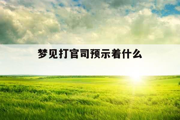 梦见打官司预示着什么 