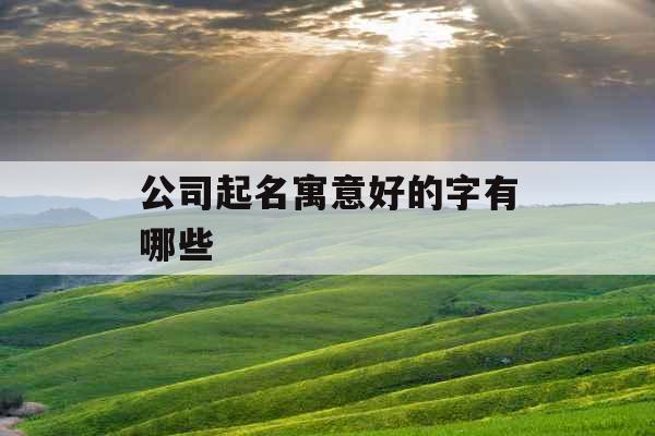公司起名寓意好的字有哪些 