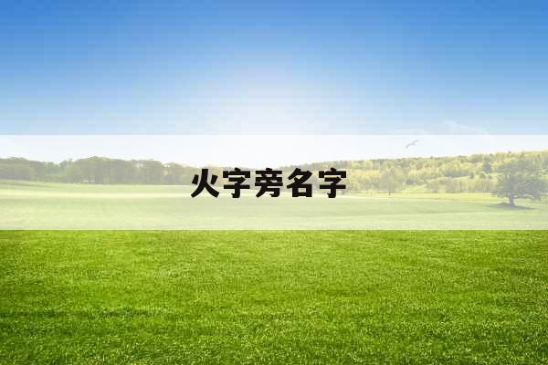 火字旁名字 