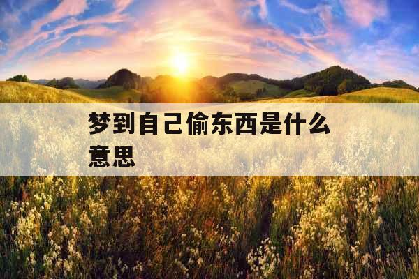 梦到自己偷东西是什么意思 