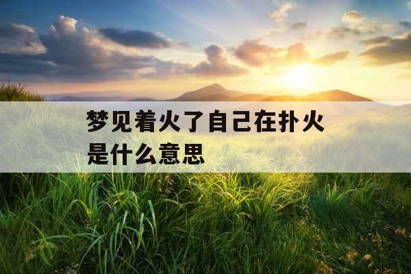 梦见着火了自己在扑火是什么意思 