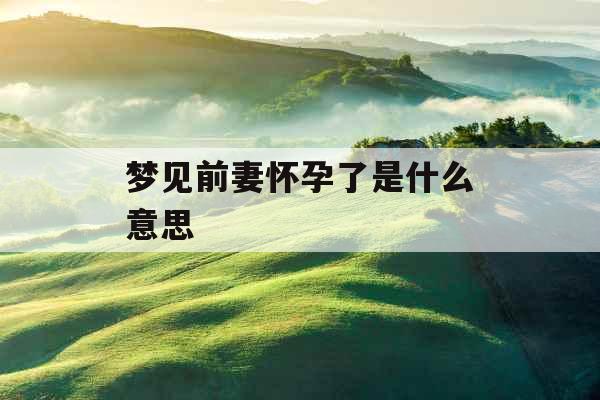 梦见前妻怀孕了是什么意思 