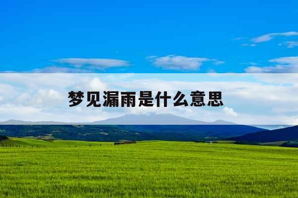 梦见漏雨是什么意思 