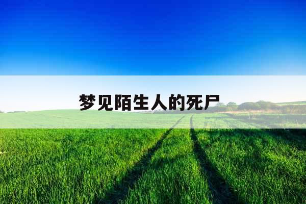 梦见陌生人的死尸 