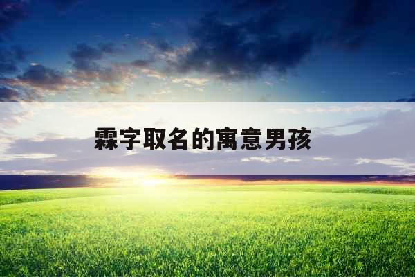 霖字取名的寓意男孩 