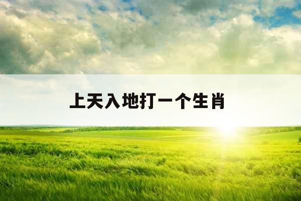 上天入地打一个生肖 