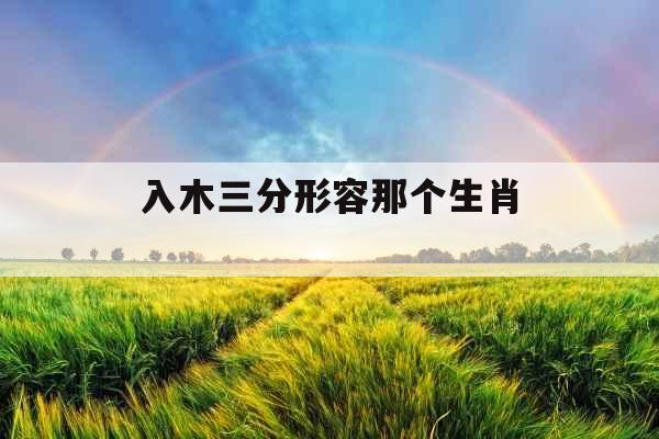 入木三分形容那个生肖 