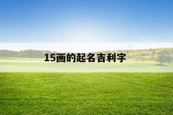 15画的起名吉利字 