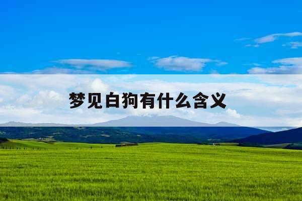 梦见白狗有什么含义 